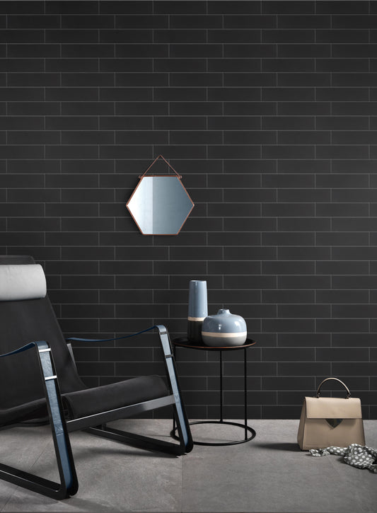 Aquarella Black Matt 75x300mm lifestyle