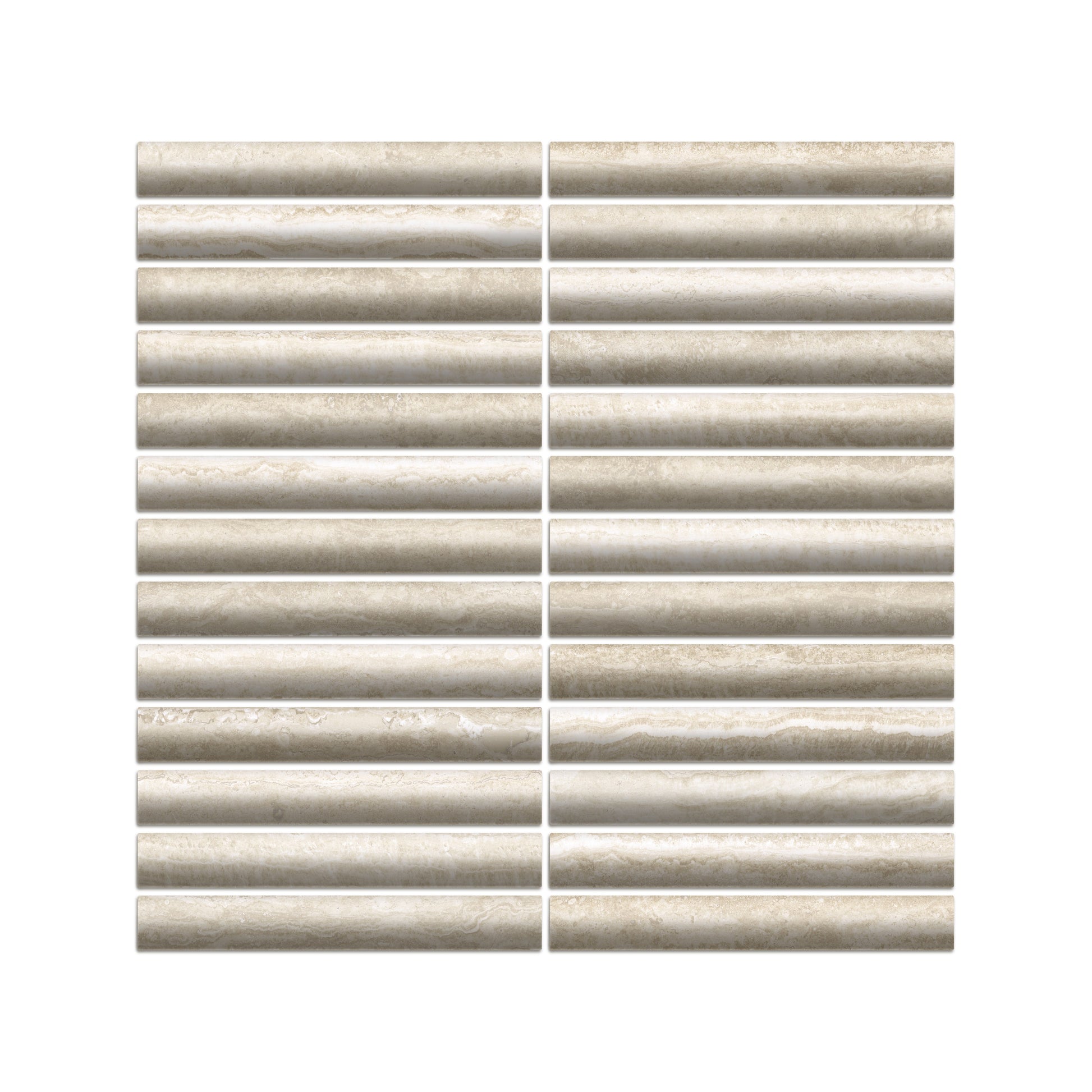 Archistone Natural Travertine Recycled Glass Matt Fluted 290x299mm