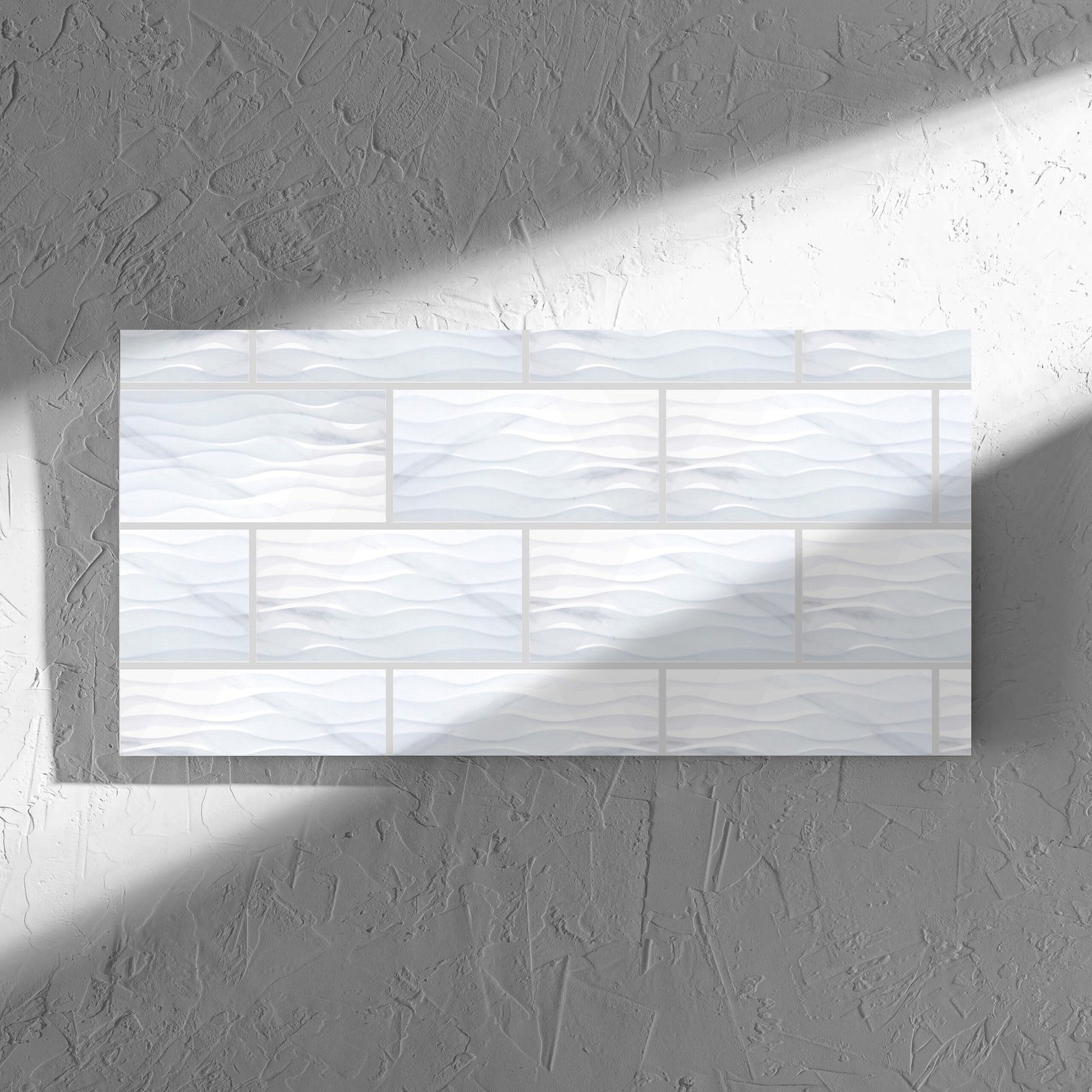 Carrara Bianco Decor Gloss 300x600mm tile shadow