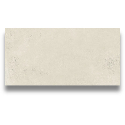 Balance Ivory Matt 600x1200mm porcelain tile shown as a flat pack shot with a smooth matte ivory finish and subtle concrete-effect texture.