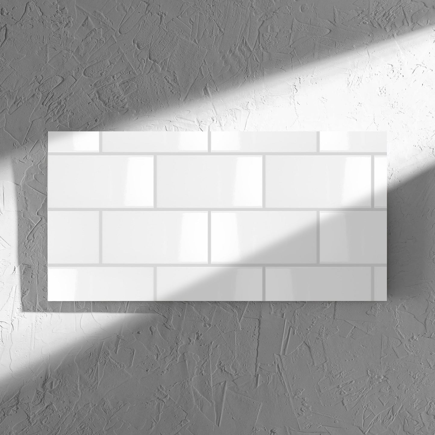 Simplicity White Wave Gloss 300x600mm tile shadow