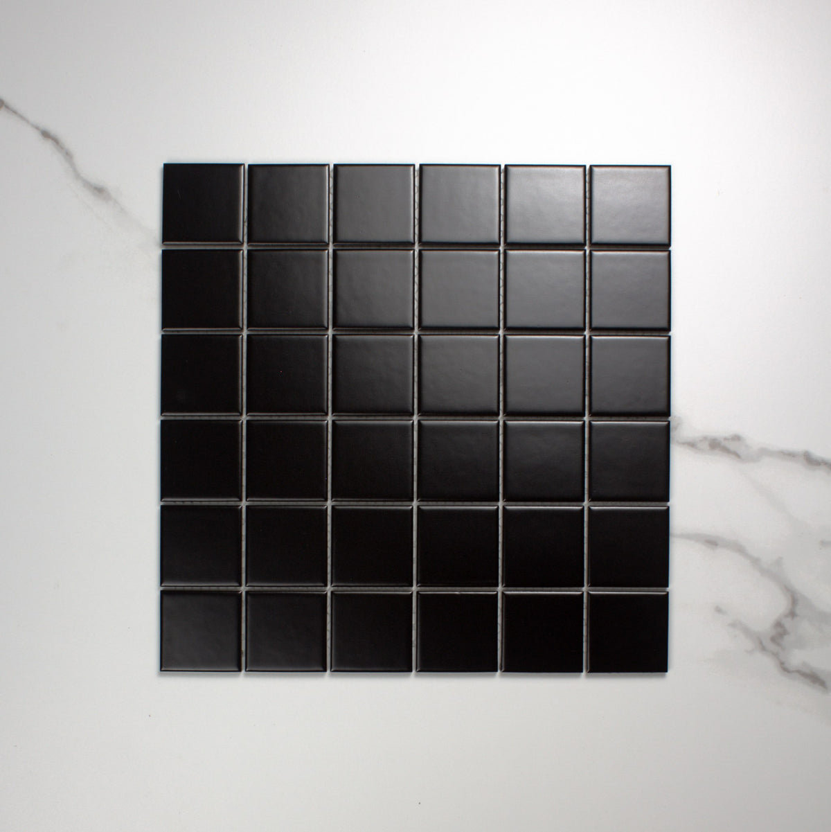 Black Matt Porcelain Glazed Square 48x48mm top view