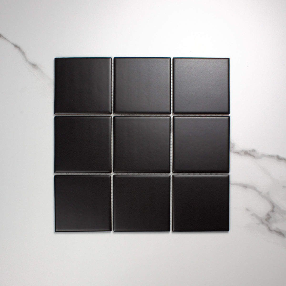 Black Matt Porcelain Glazed Square 97x97mm top view