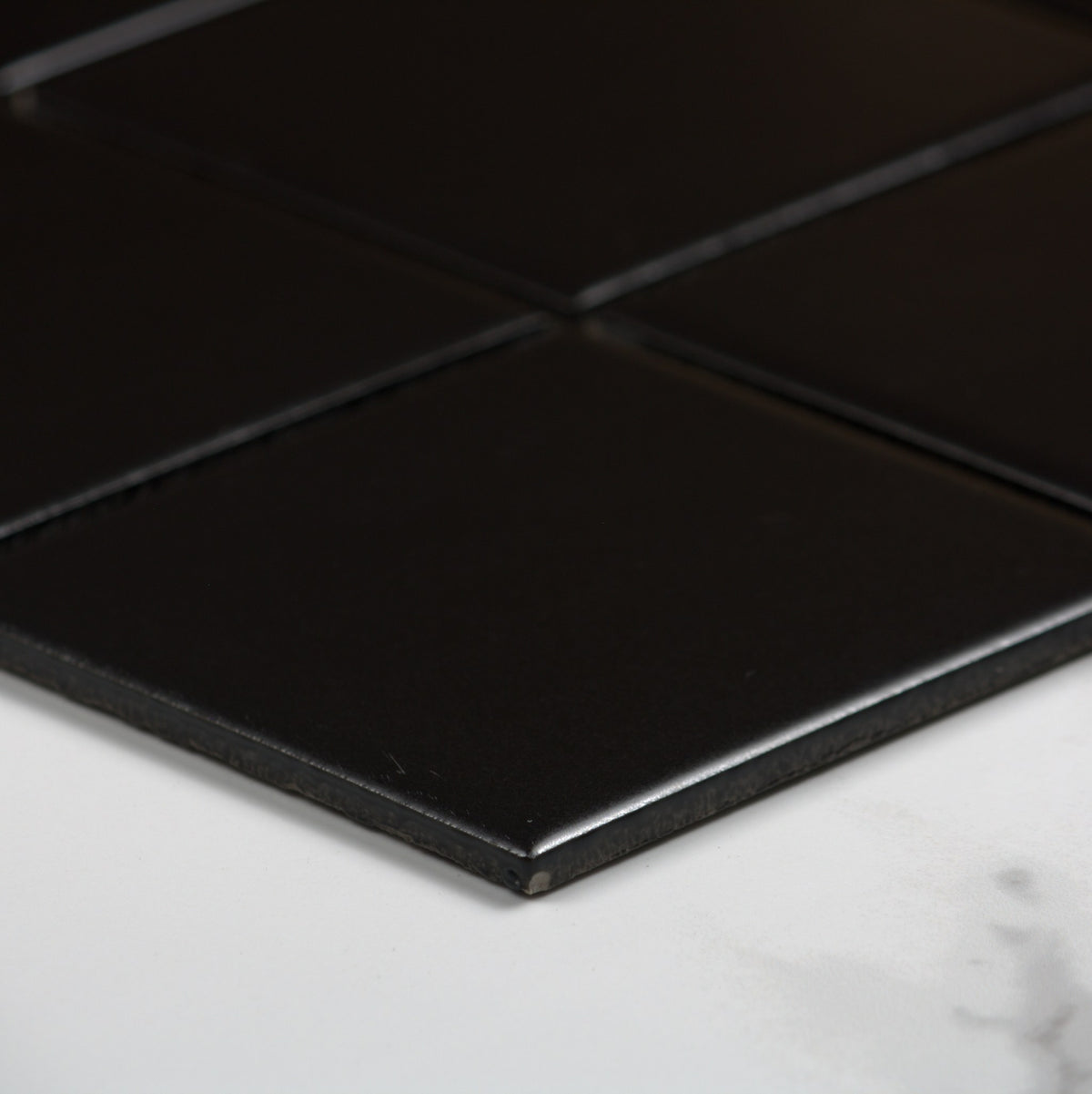 Black Matt Porcelain Glazed Square 97x97mm angle view