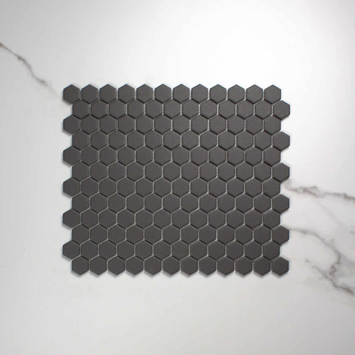 Marlowe Black Matt Mosaic Hexagon 23x23mm top view