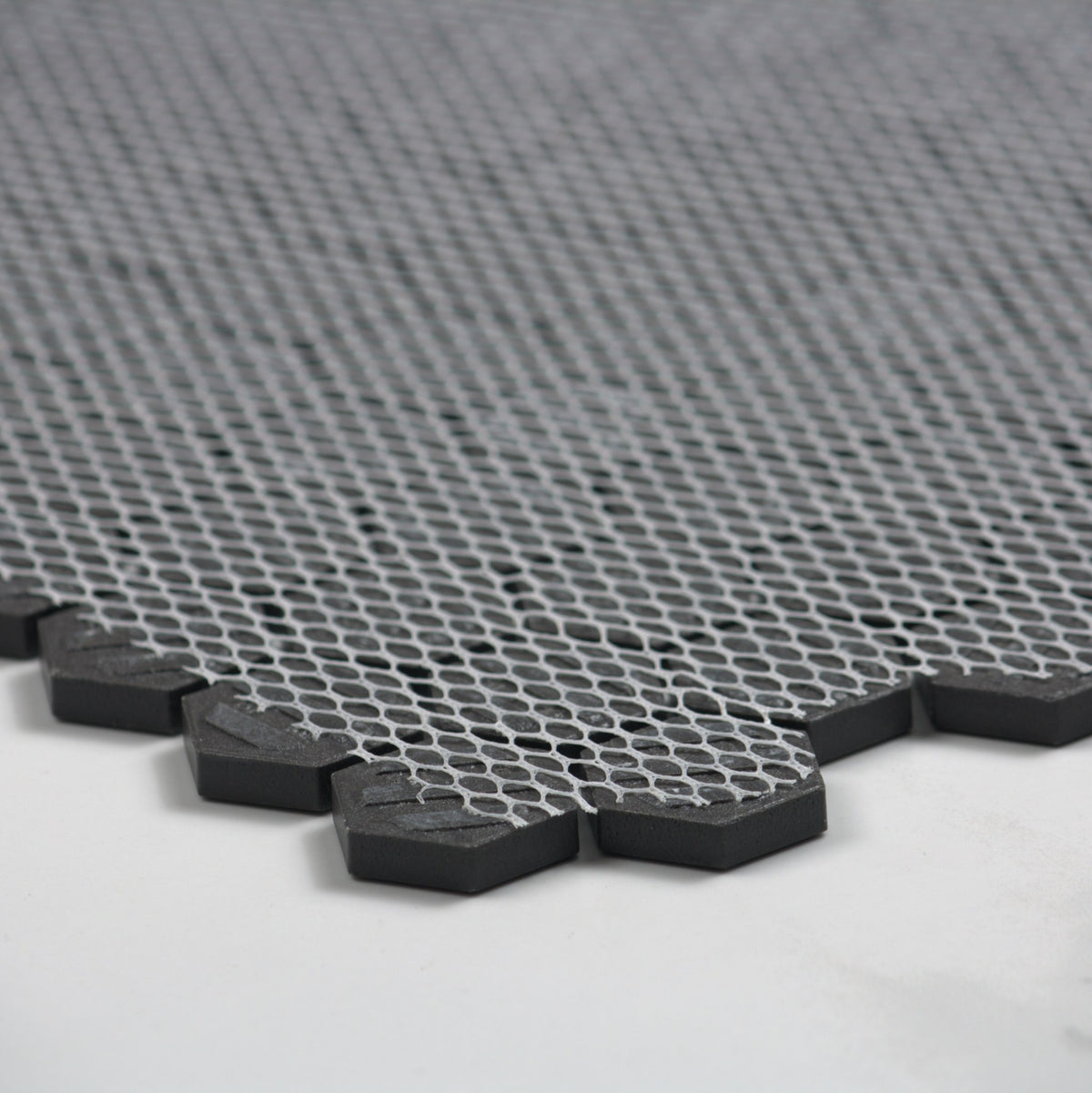 Marlowe Black Matt Mosaic Hexagon 23x23mm angle view