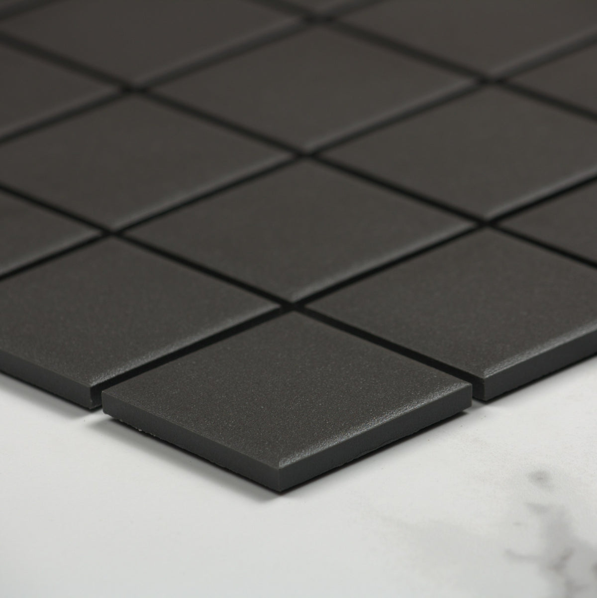 Marlowe Black Matt Mosaic 48x48mm angle view