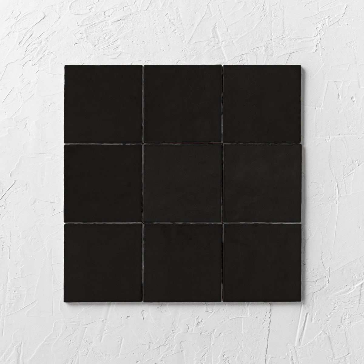 Casablanca Black Gloss tiles laid in a grid, top view