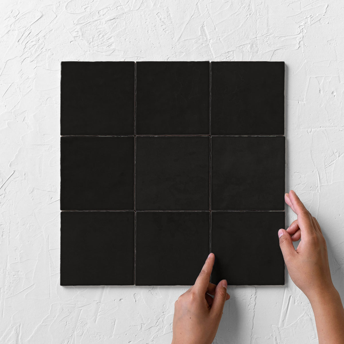 Casablanca Black Gloss tiles laid in a grid