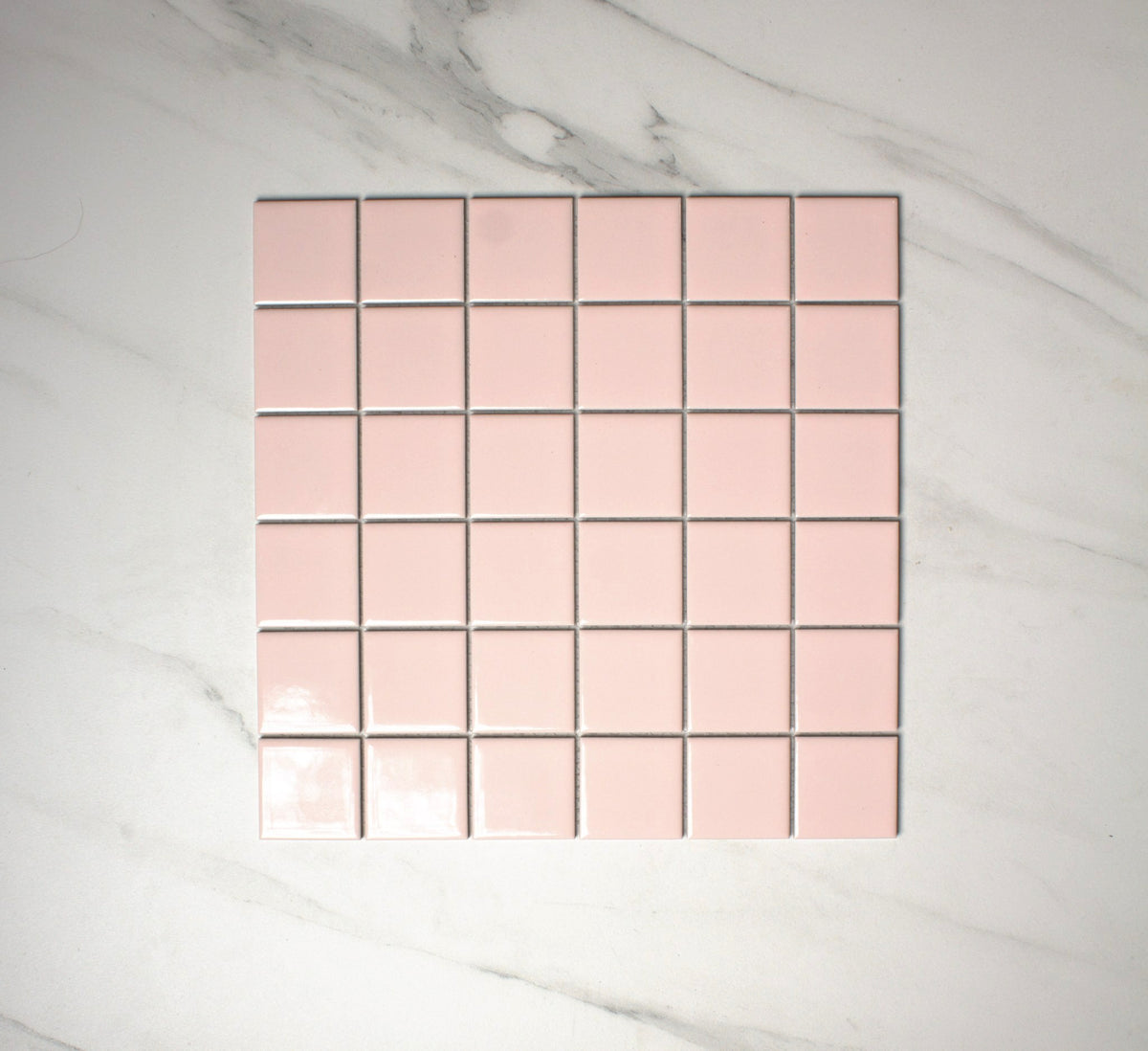 blush gloss porcelain glazed 48x48mm square top view