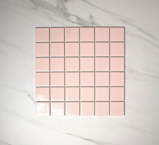 blush gloss porcelain glazed 48x48mm square top view