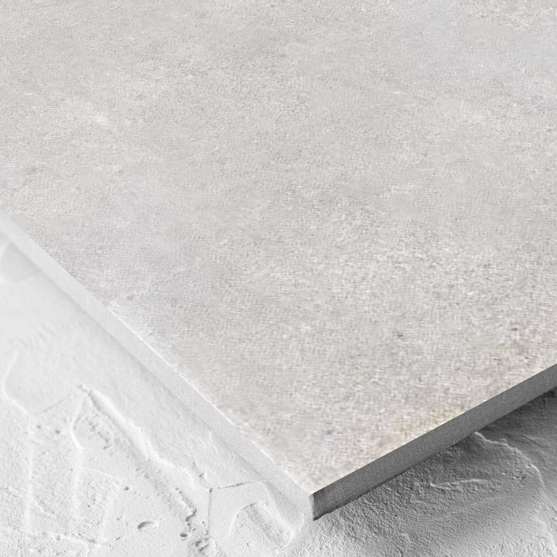 Corner close-up of the Boston Silver Matt 600x600mm tile showing the tile surface and the edge profile