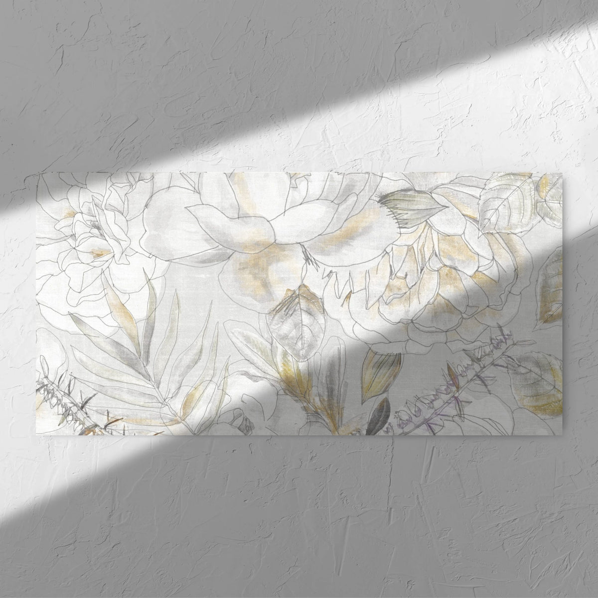 Botanica Magnolia Decor 600x1200mm tile in soft natural window light, showing the matt surface