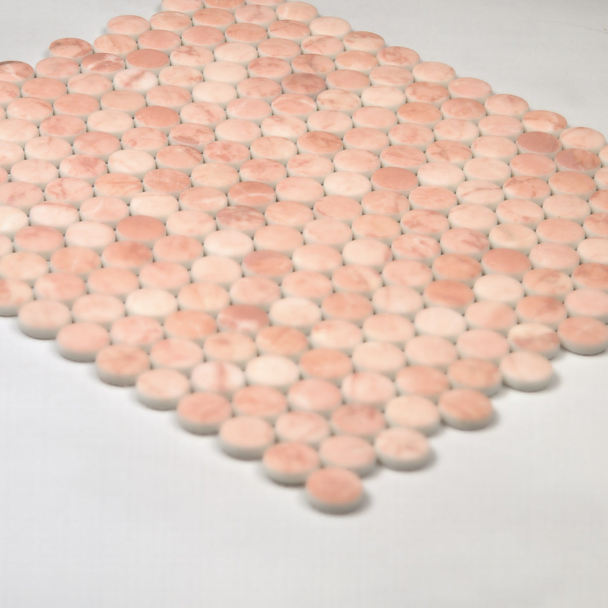 Boutique Rossa Crema Recycled Glass Penny Round 290x315mm angle view