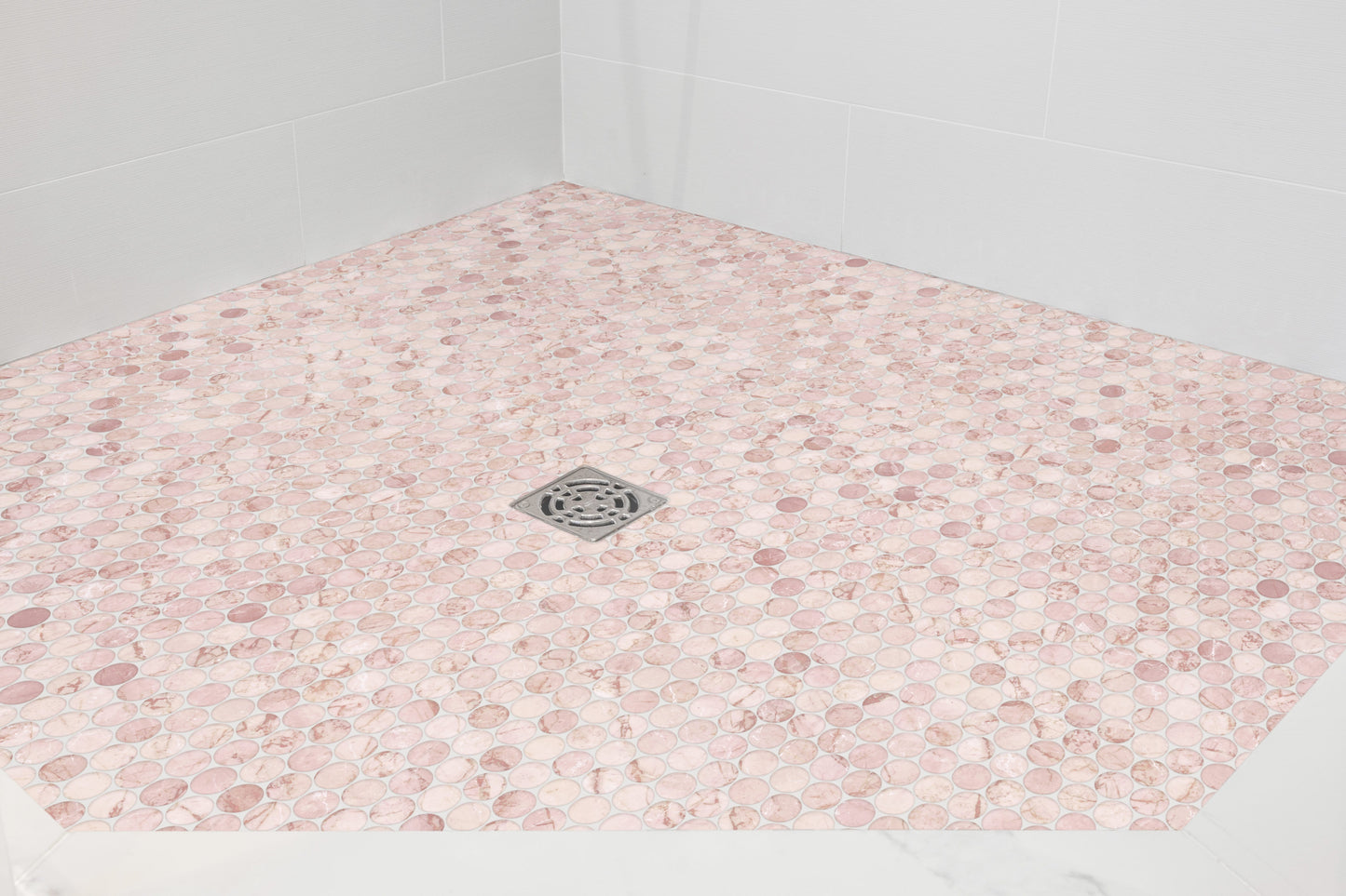 Boutique Rossa Crema Recycled Glass Penny Round 290x315x20mm