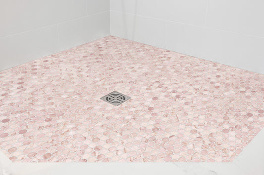 Boutique Rossa Crema Recycled Glass Penny Round 290x315x20mm