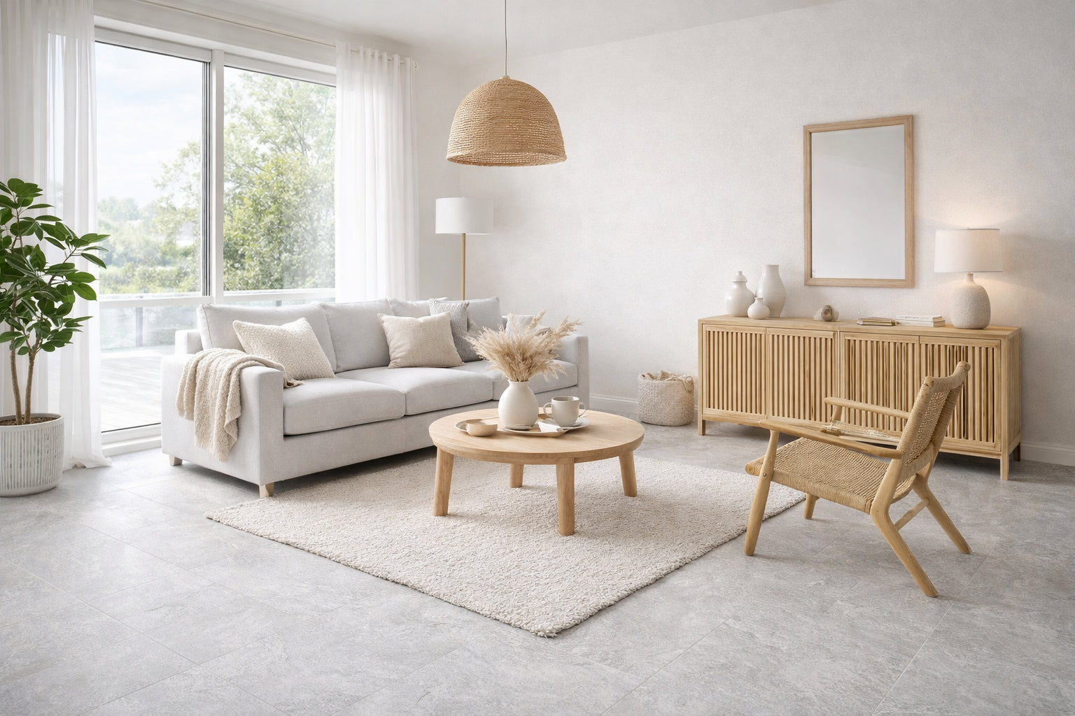 Brampton Grey Matt 450x450mm lifestyle