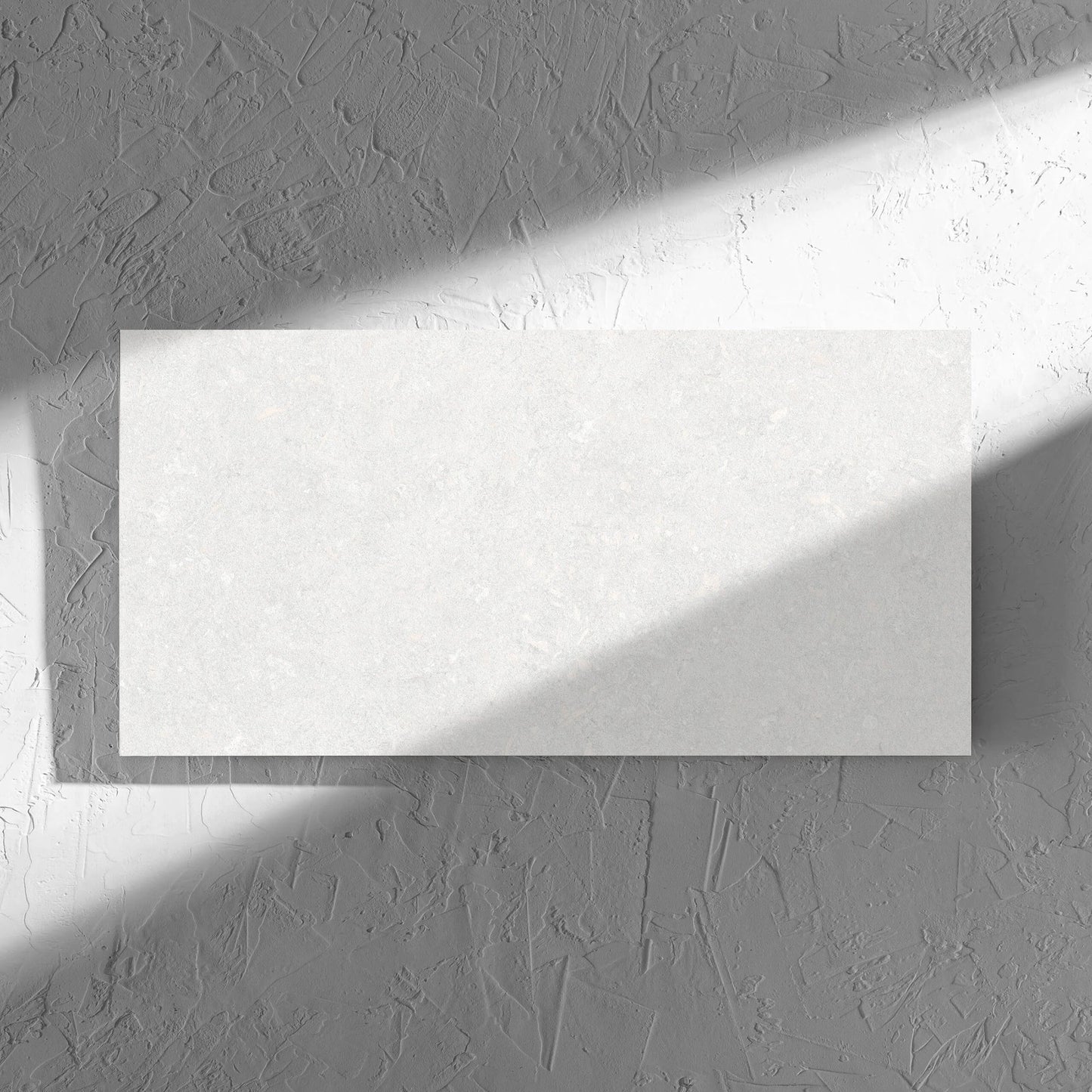 Brighton Bianco 3D Decor 300x600mm tile in soft natural window light, showing the matt surface