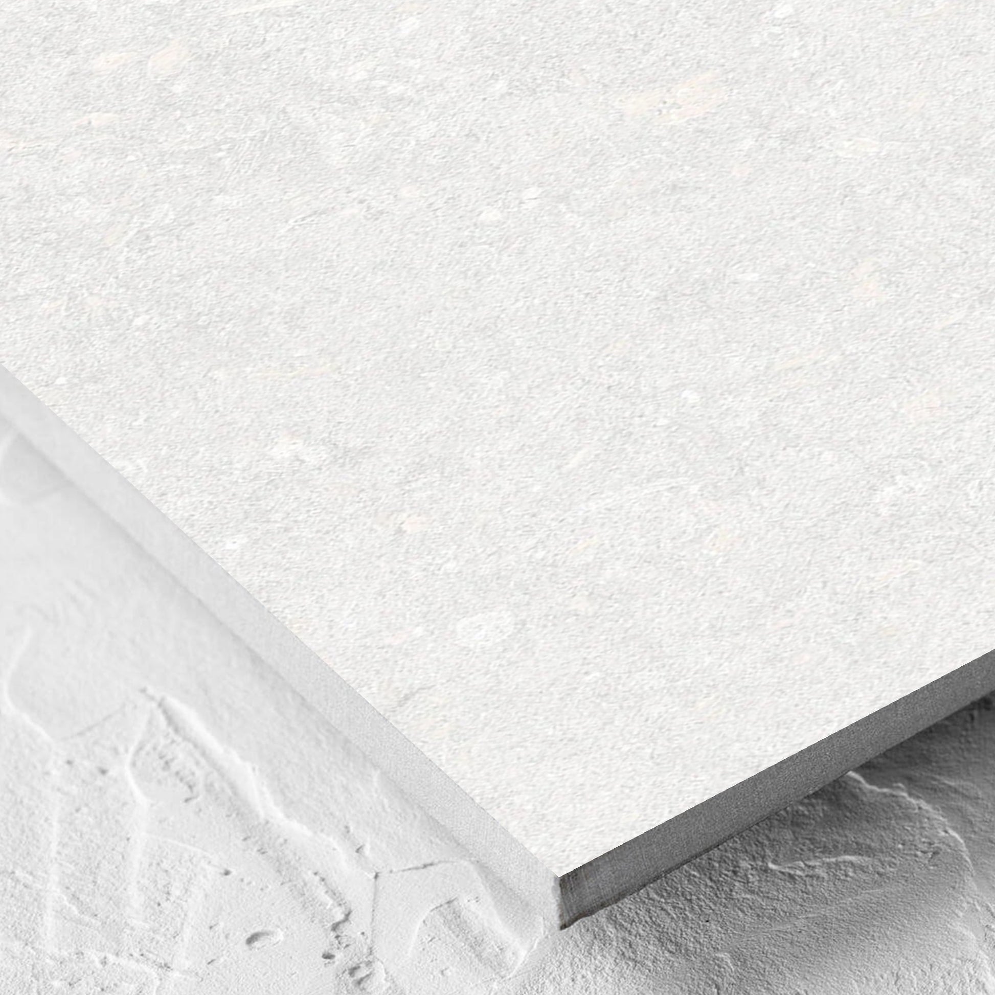 Corner close-up of the Brighton Bianco Matt 300x600mm tile showing the matt surface and the edge profile