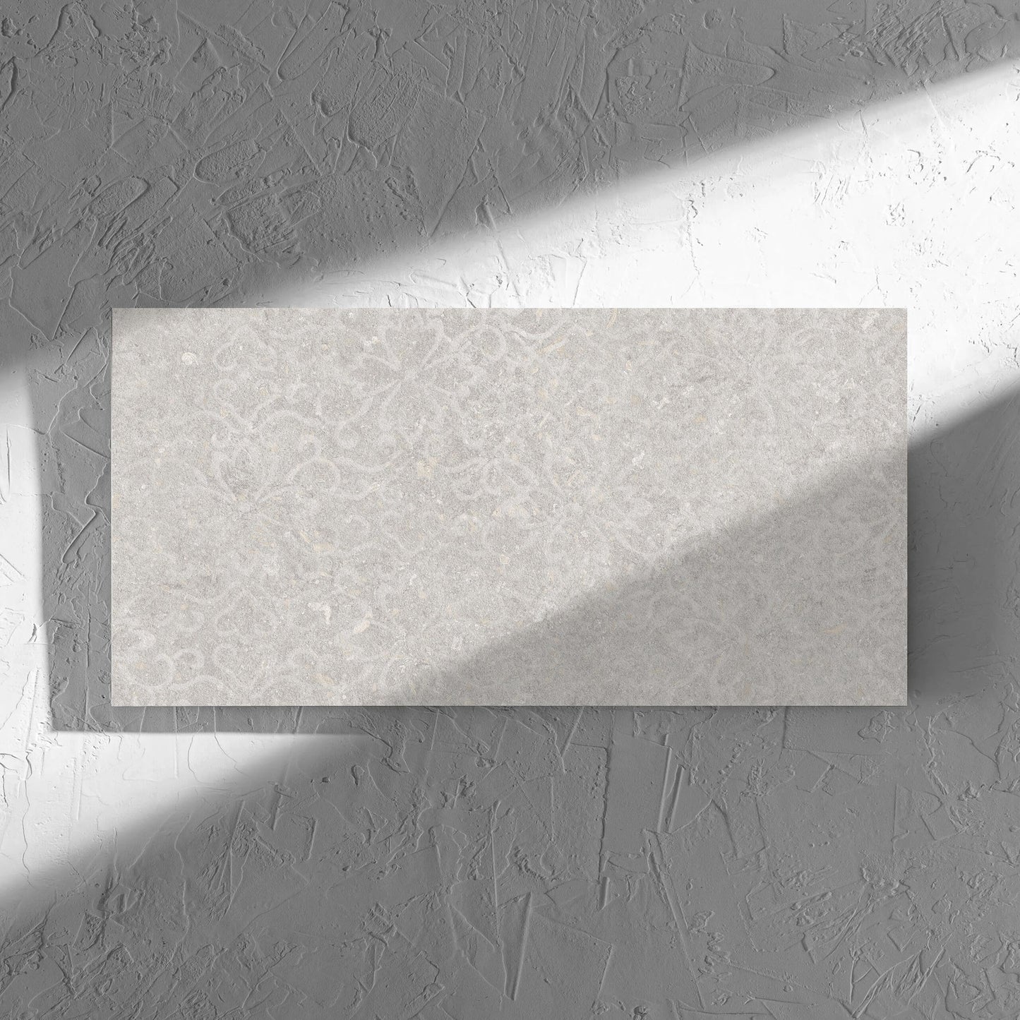 Brighton Stone Matt 300x600mm tile in soft natural window light, showing the matt surface