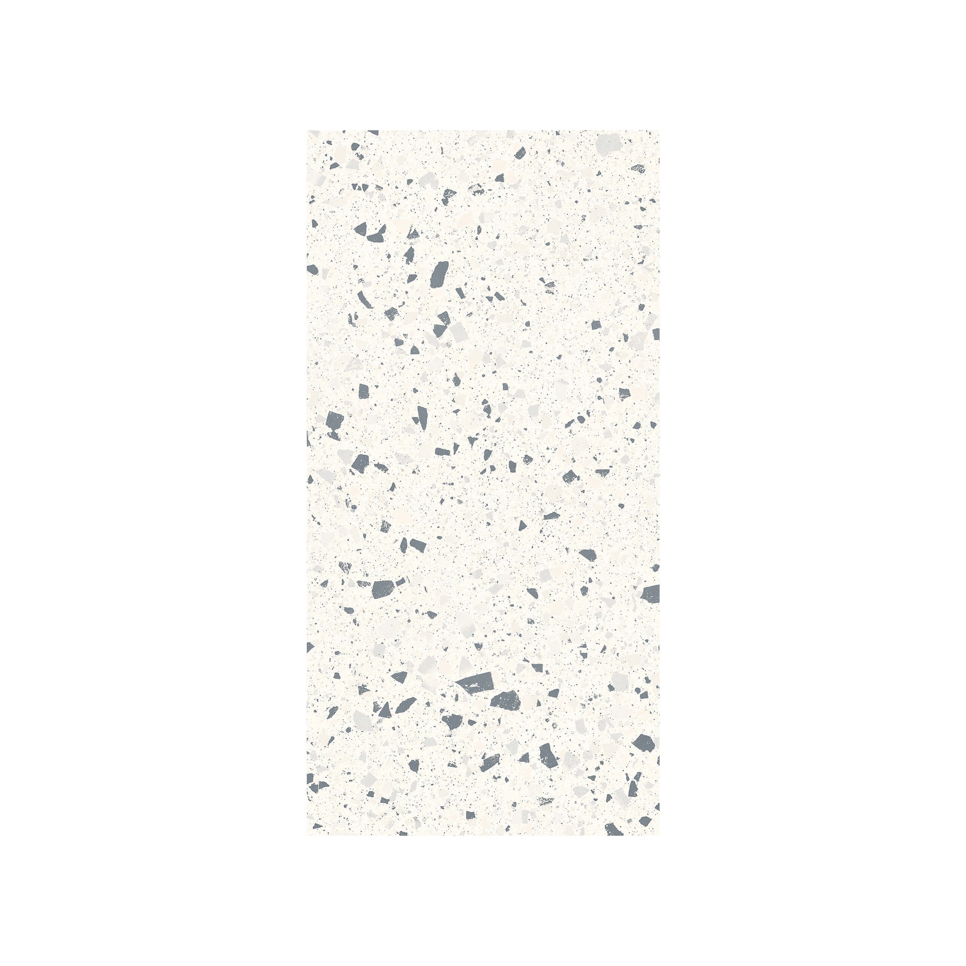 C Venice 300x600 Matt White Terrazzo Look Rectified tile swatch showing a white matt surface with scattered grey and off-white aggregate fragments.