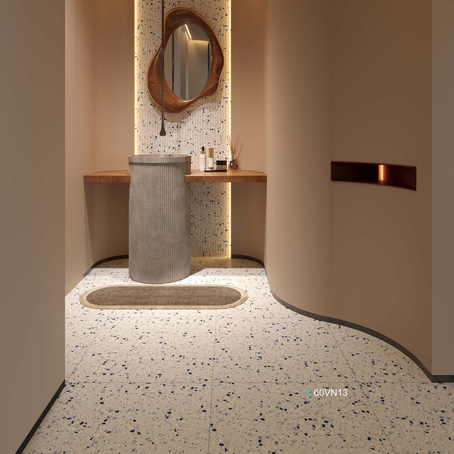 Venice Blue 300x300mm Matt Terrazzo Look Tile