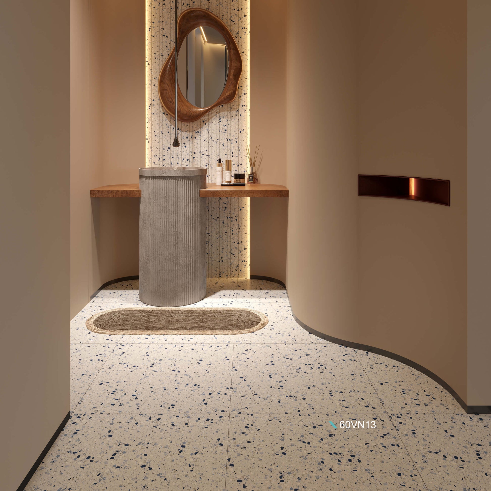 Venice Blue 300x300mm Matt Terrazzo Look Tile