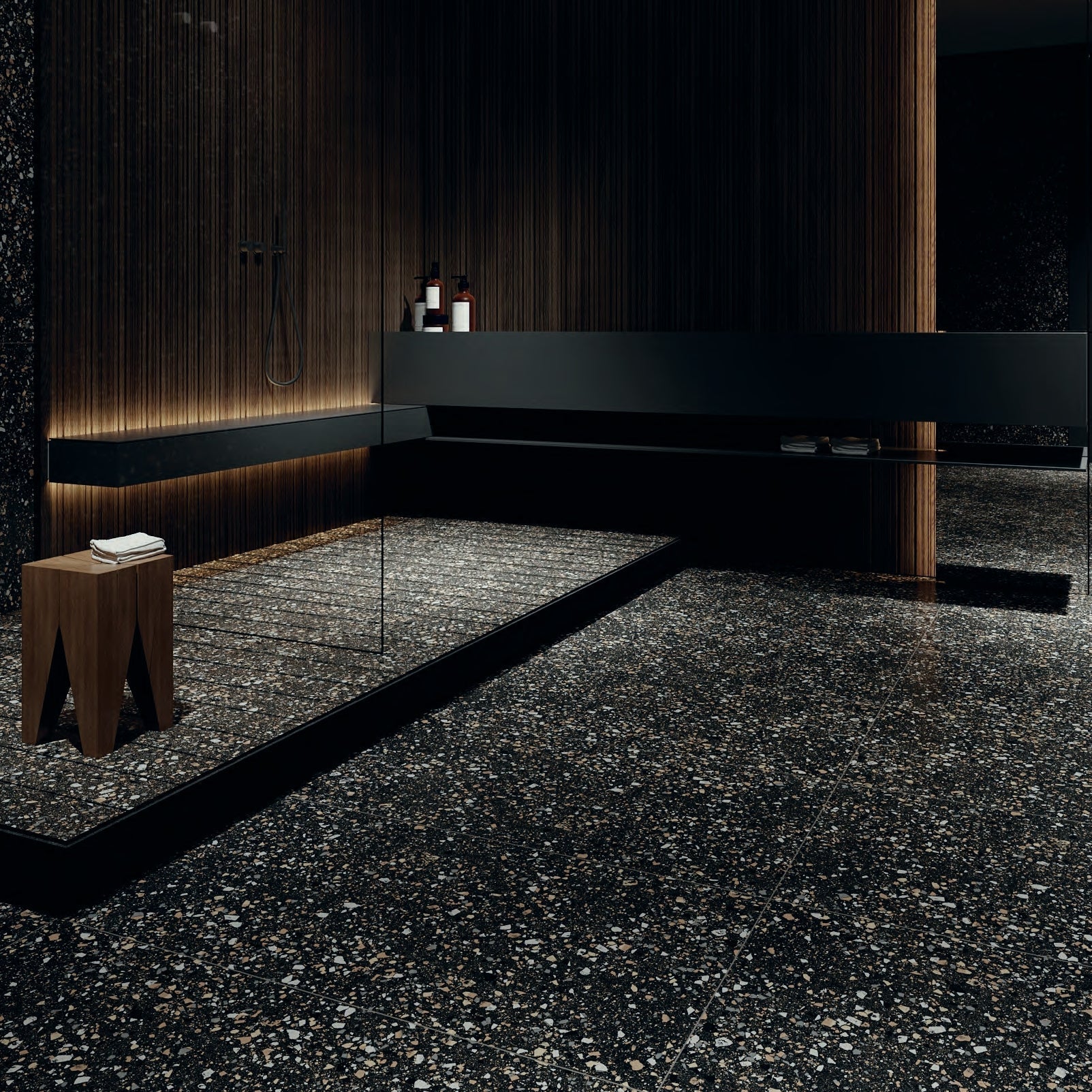 Venice Graphite 600x600mm Matt Terrazzo Look Tile