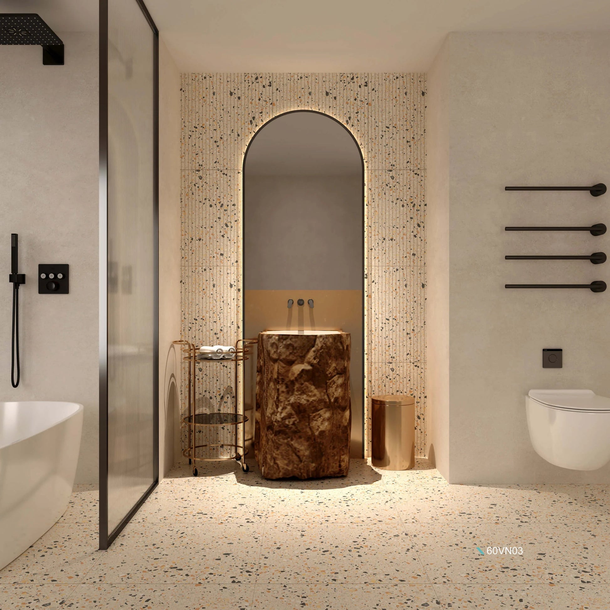 Venice Ivory 300x600mm Matt Terrazzo Look Tile