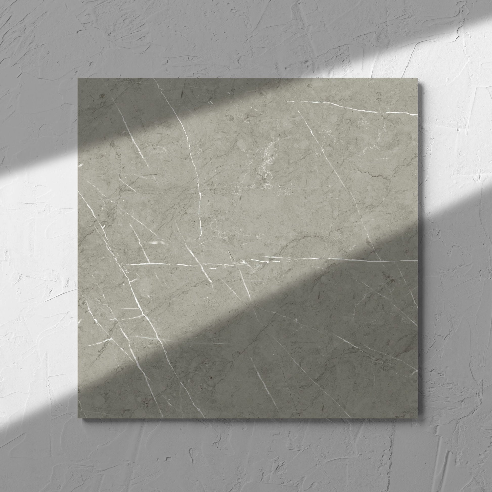 Pedra Light Grey Matt 300x300mm tile shadow