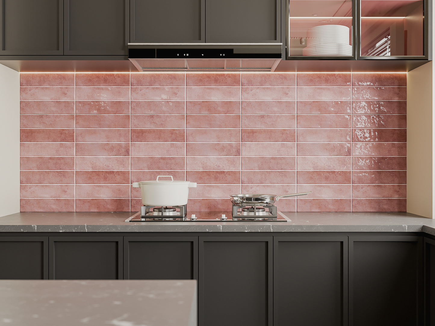 Caramela Pink Gloss 75x300mm lifestyle