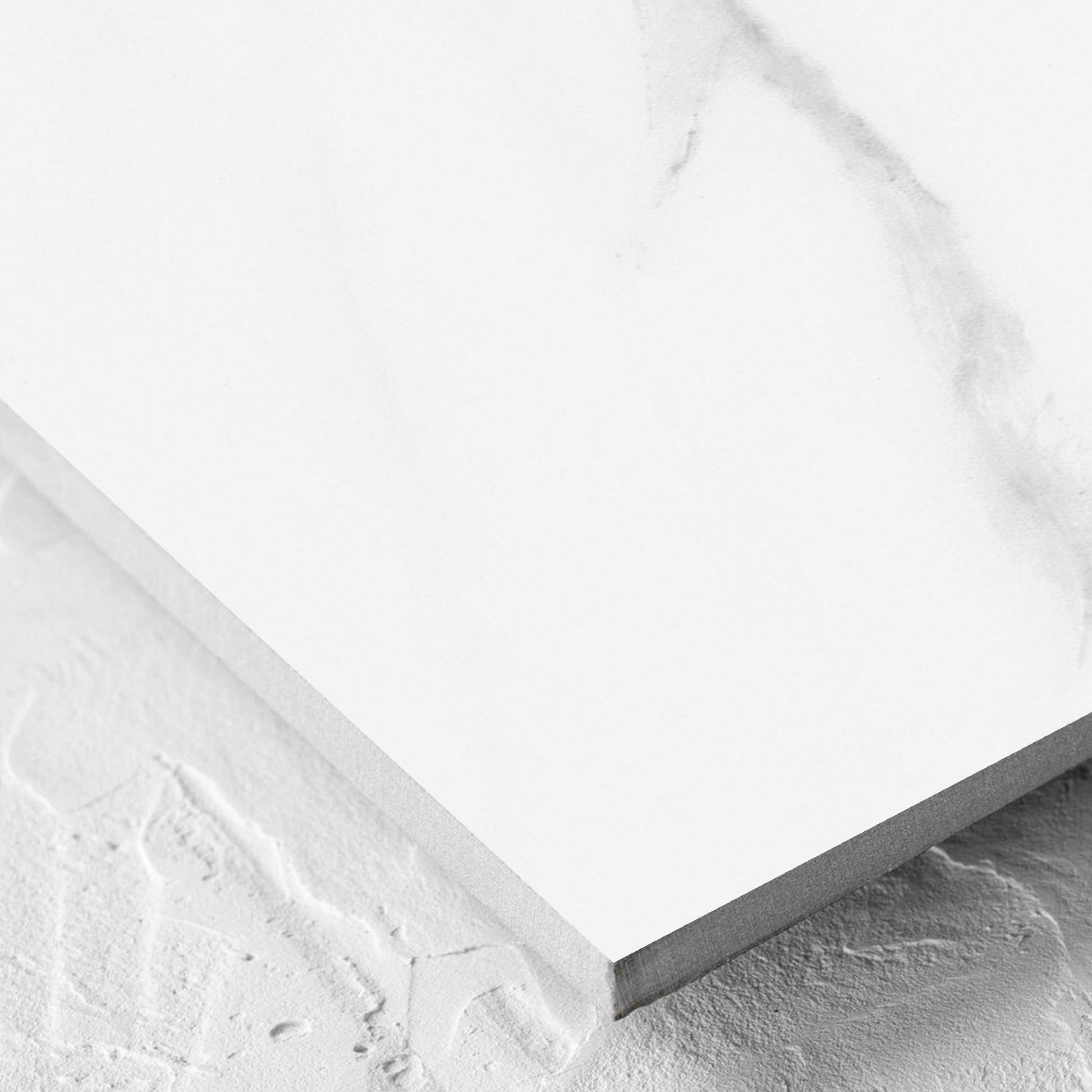 Corner close-up of the Carrara Bianco Gloss 300x600mm tile showing the gloss surface and the edge profile