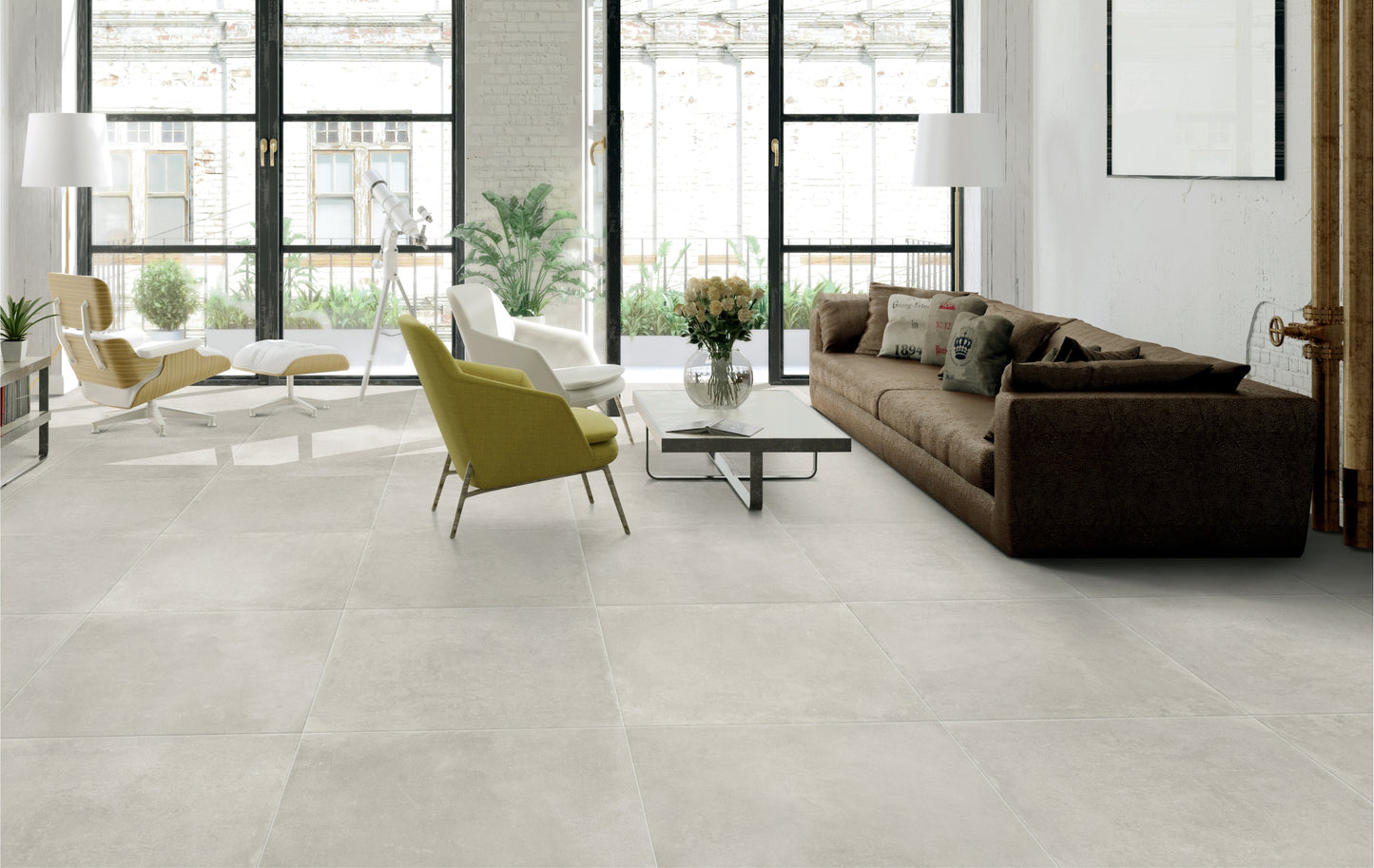 Cement Light Grey Matt 600x600mm lifestyle
