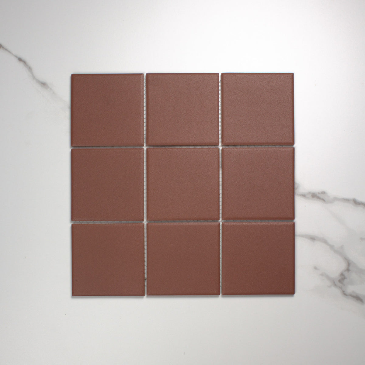 Marlowe Chestnut Red Matt Mosaic 97x97mm top view