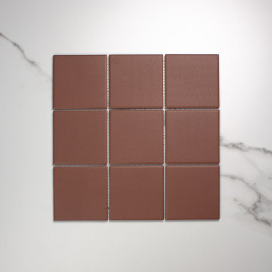 Marlowe Chestnut Red Matt Mosaic 97x97mm top view
