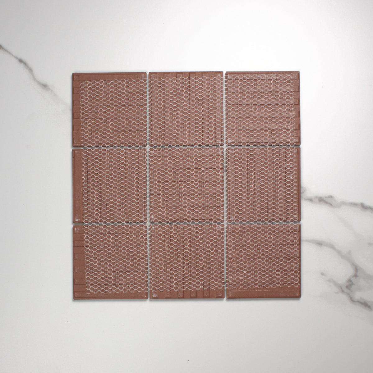 Marlowe Chestnut Red Matt Mosaic 97x97mm top view