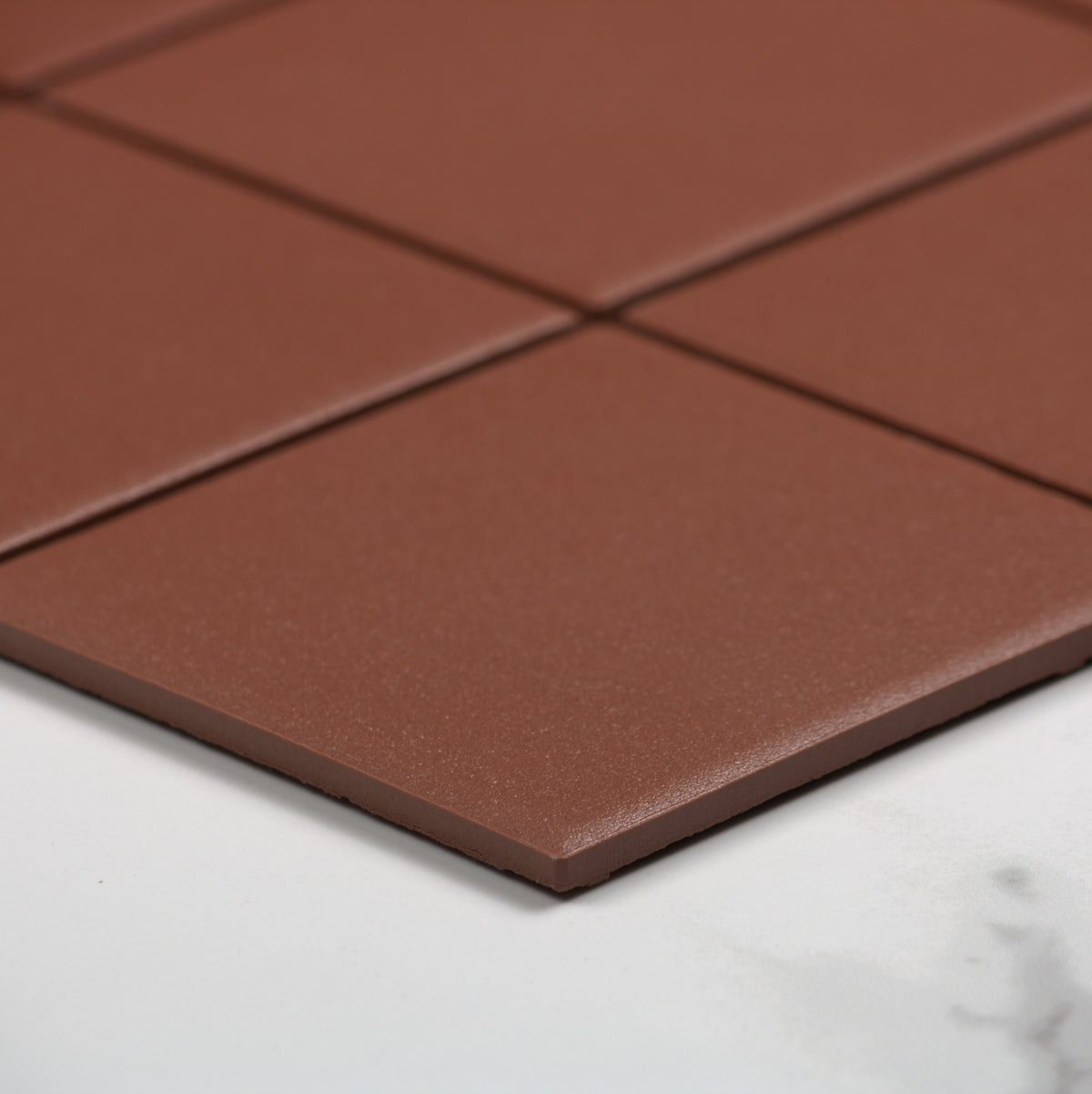 Marlowe Chestnut Red Matt Mosaic 97x97mm angle view