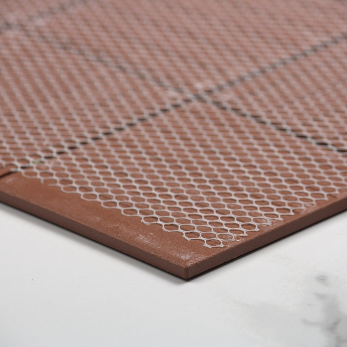 Marlowe Chestnut Red Matt Mosaic 97x97mm angle view