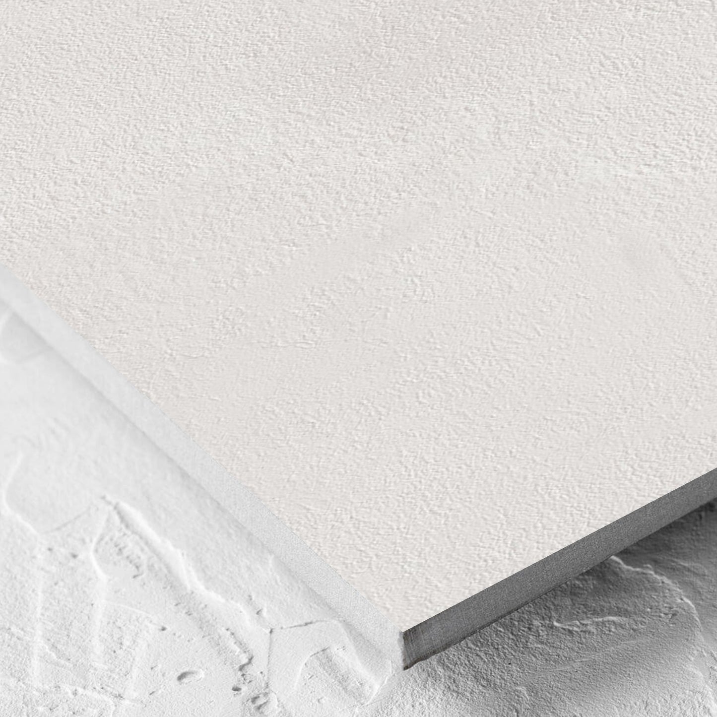 Corner close-up of the Clay Bari White 300x600mm tile showing the matt surface and the edge profile