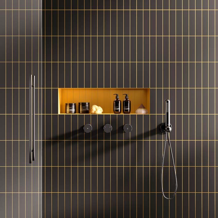 VitrA Color2.0 Black, Turmeric Yellow mosaic shower