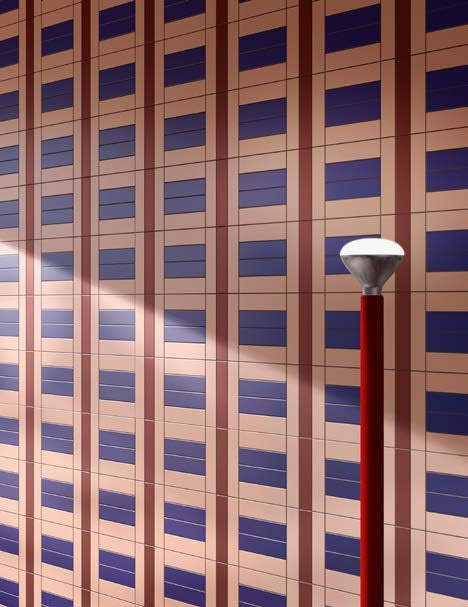 VitrA Color2.0 Rose Cream, Oxide Red, Midnight Blue mosaic facade
