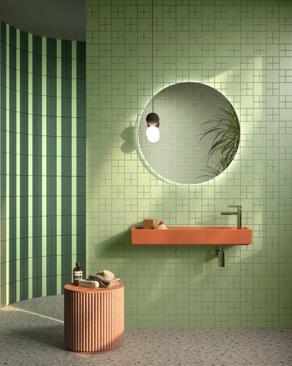 VitrA Color2.0 Soap Green, Pine Green mosaic bathroom