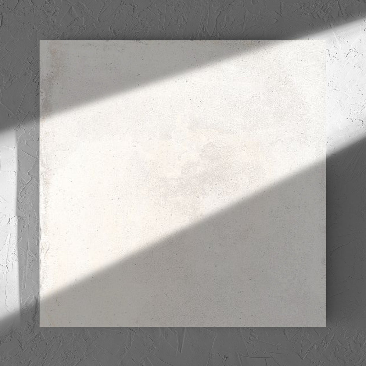 Cotto Ice Matt 600x600mm tile in soft natural window light, showing the matt surface