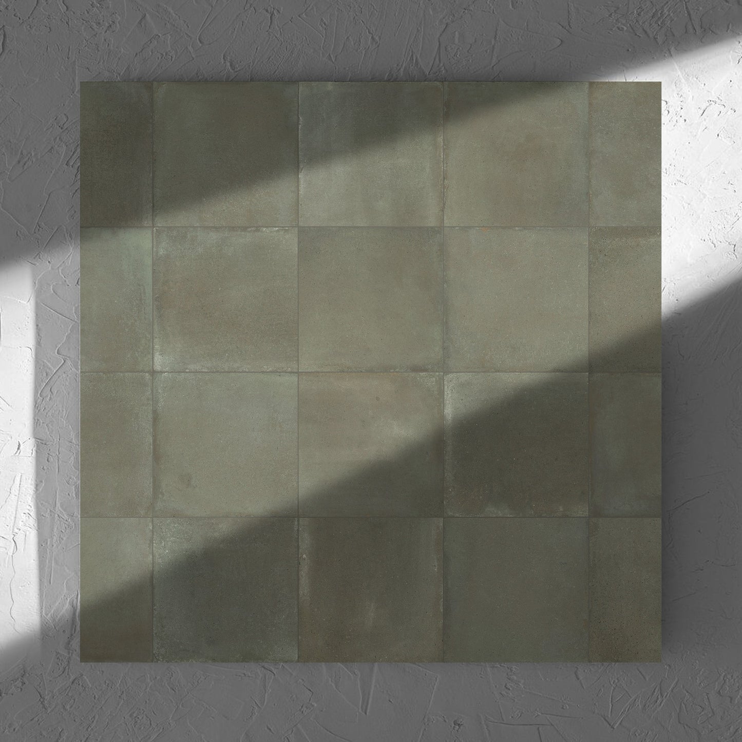 Cotto Khaki Matt 600x600mm tile in soft natural window light, showing the matt surface