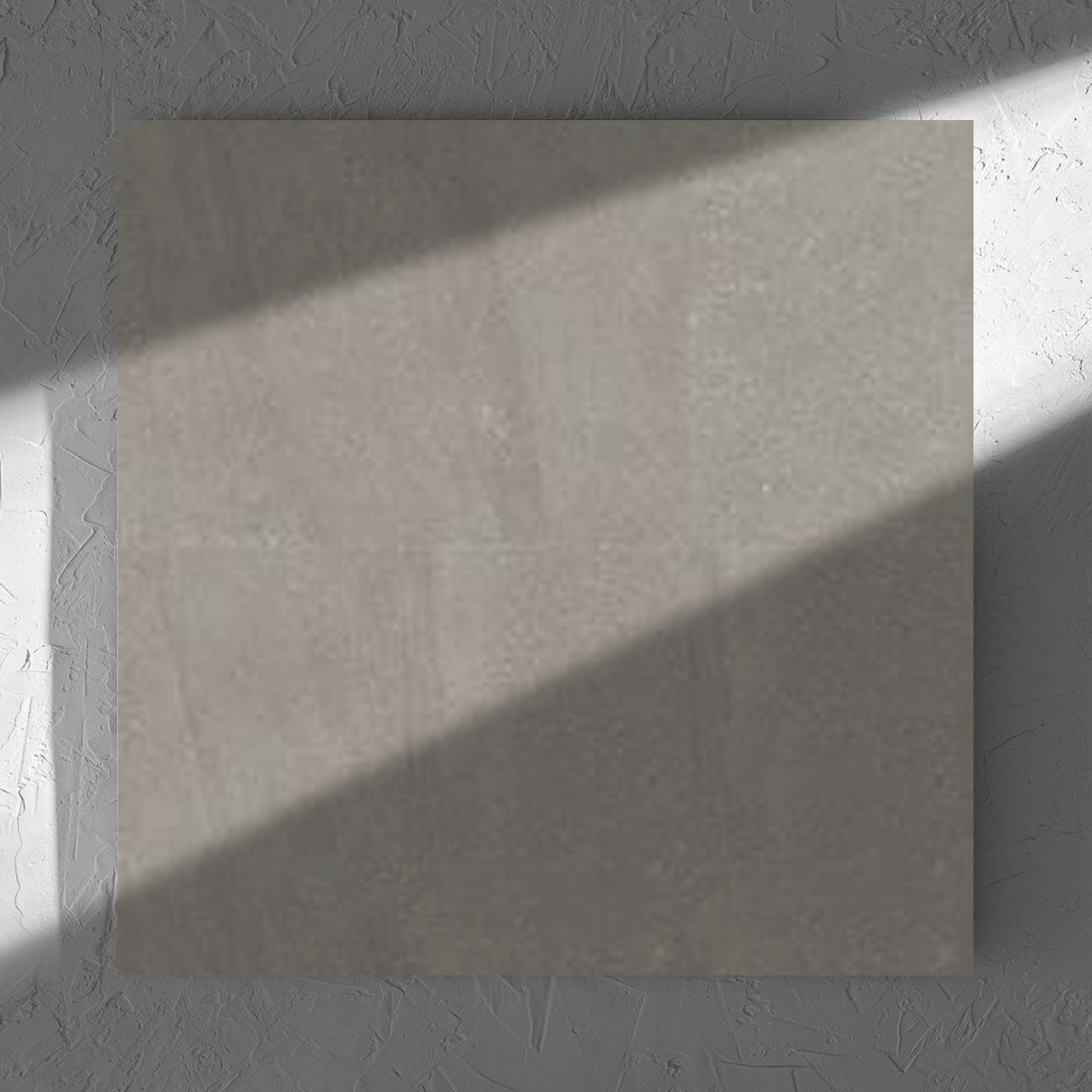 Crystal Quartz Greige Matt Rectified 600x600mm tile in soft natural window light, showing the tile surface