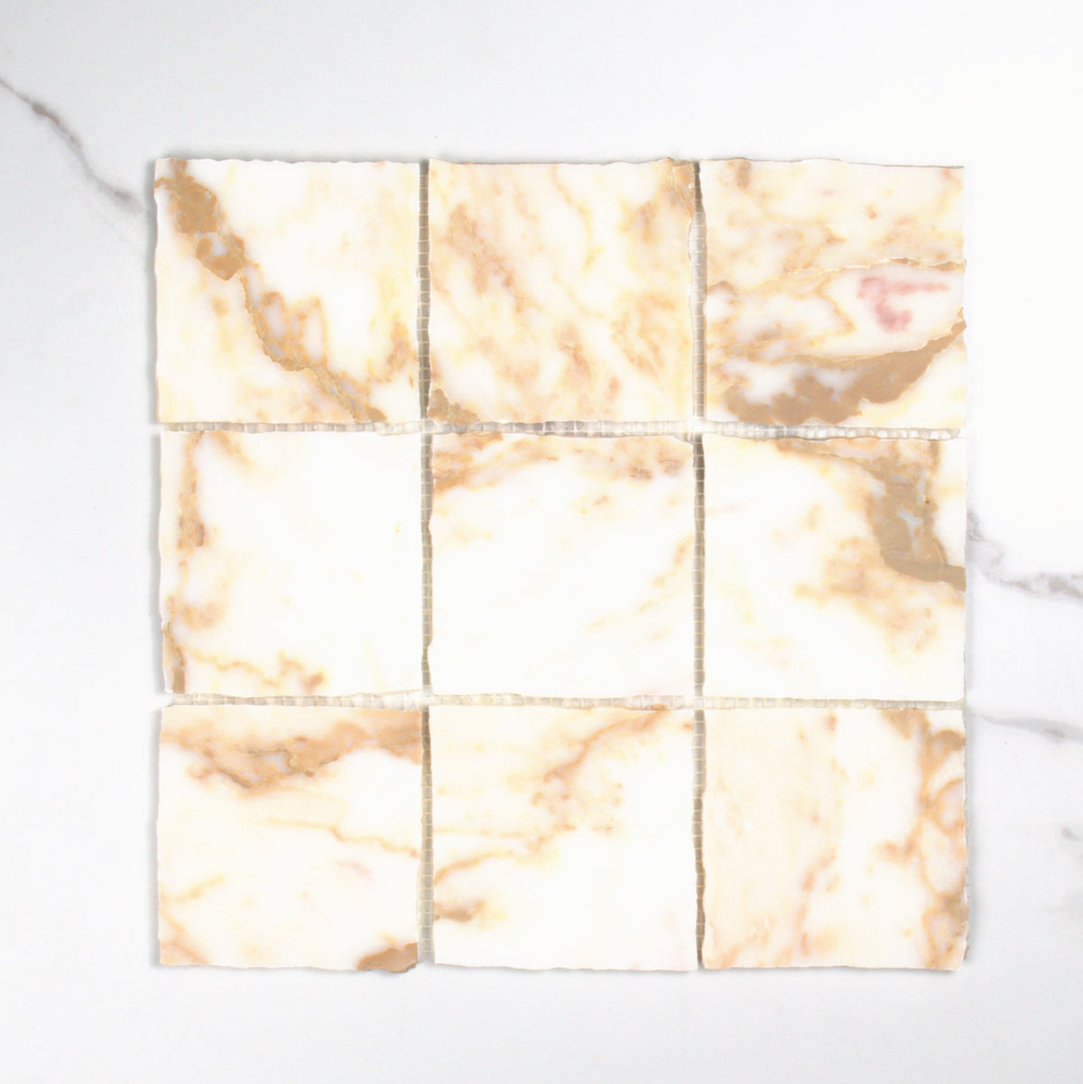 Elementa Calacatta Gold Mosaic 100x100mm top view