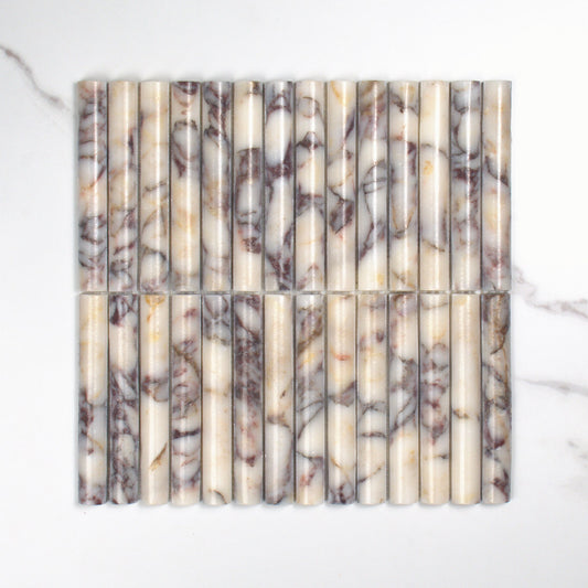 Elementa Calacatta Viola Fluted Mosaic 20x148mm top view