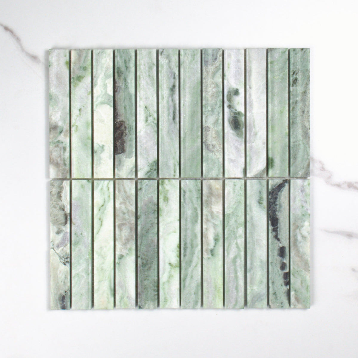 Elementa Cloud Emerald Concave Mosaic 23x148mm top view
