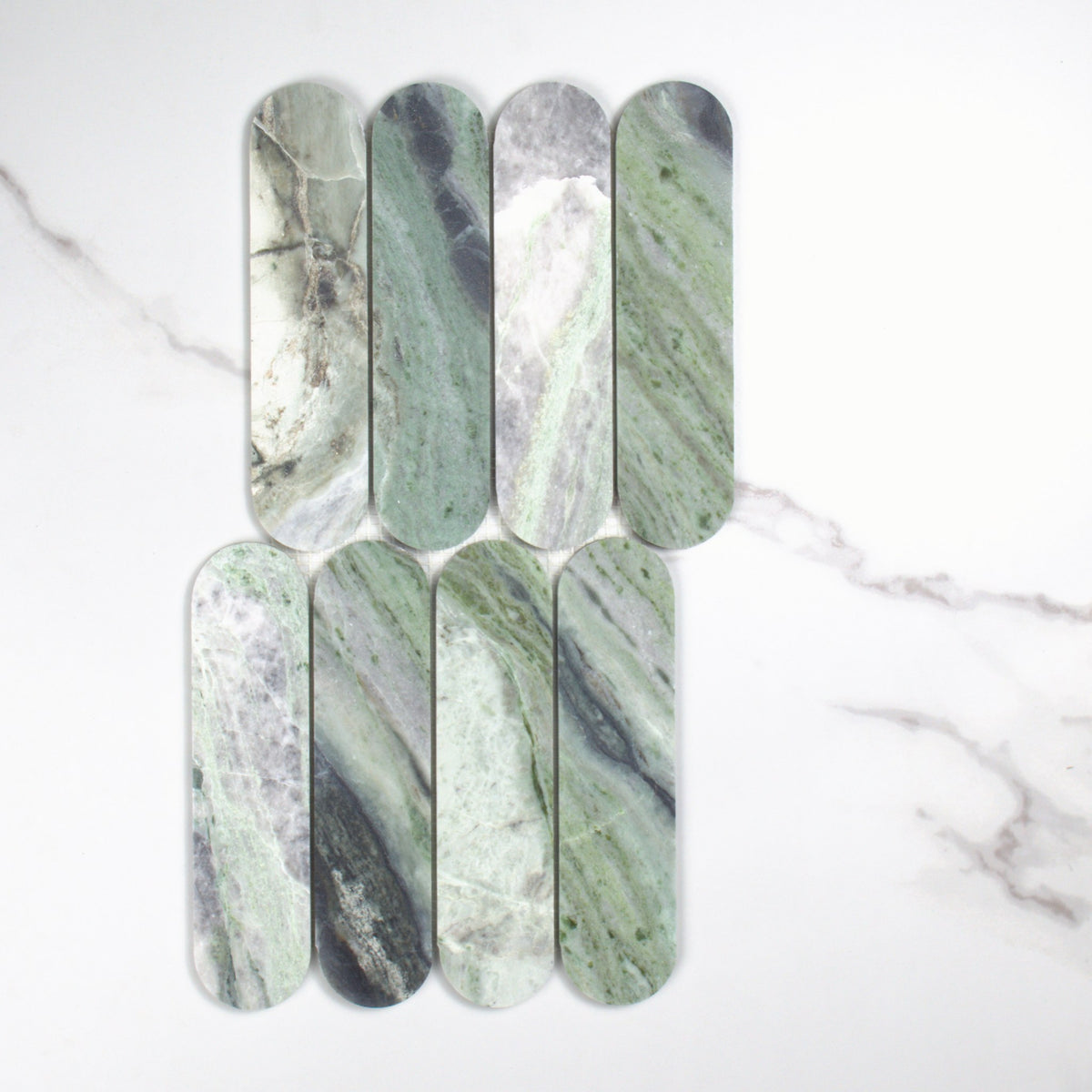 Elementa Cloud Emerald Cylinder Mosaic 50x198mm top view