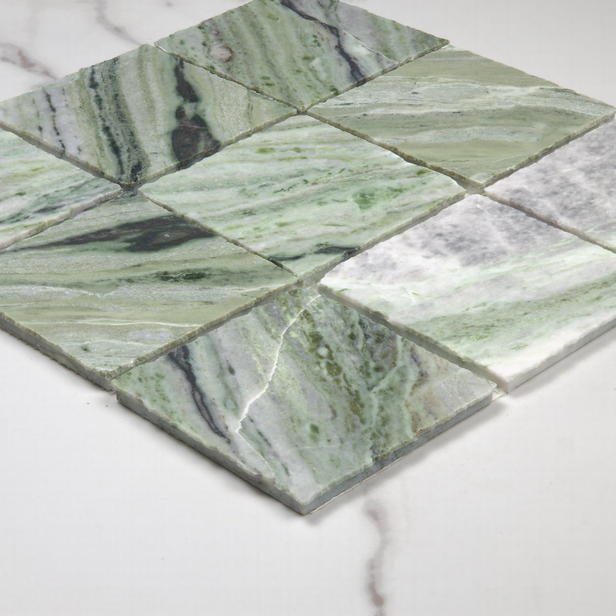 Elementa Cloud Emerald Mosaic 100x100mm angle view